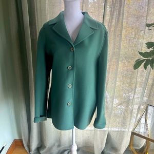 Talbot aqua button up light wool jacket